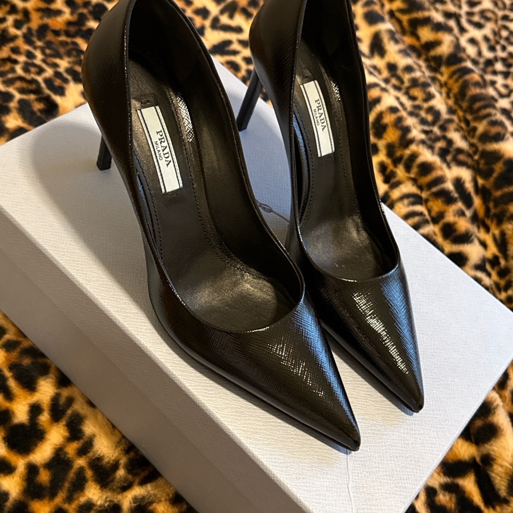 Prada Black Leather Heels - image 5
